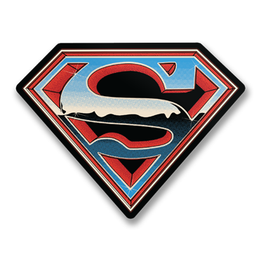Läs mer om Superman Retro Halftone Shield Sticker, Accessories
