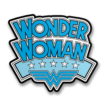 Läs mer om Wonder Woman Stacked Logo Sticker, Accessories