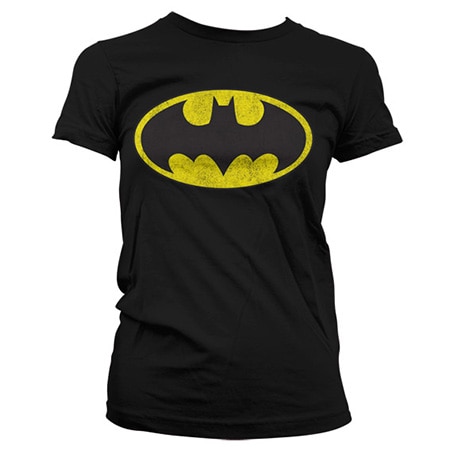 Läs mer om Batman Distressed Logo Girly T-Shirt, T-Shirt