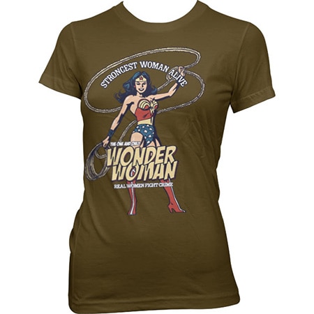 Wonder Woman - Strongest Woman Alive Girly Tee, Girly T-Shirt
