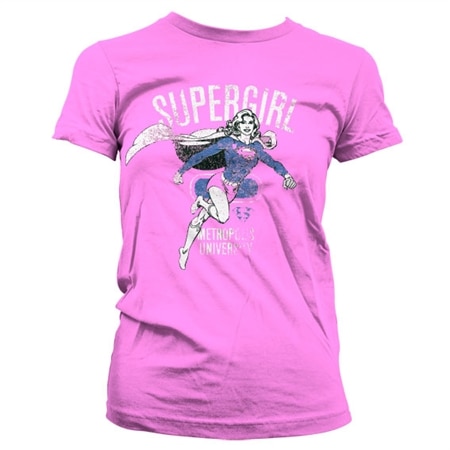 Supergirl Metropolis Distressed Girly T-Shirt, Girly T-Shirt