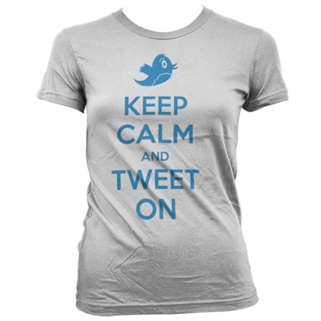 Läs mer om Keep Calm And Tweet On Girly Tee, T-Shirt