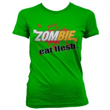 Zombie - Eat Flesh Girly Tee, Girly Tee