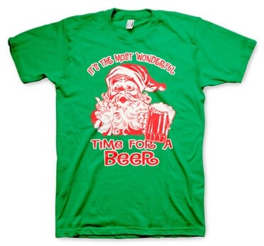 Santa - Time For A Beer, Basic Tee