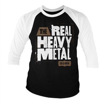 Läs mer om Gold Rush - Real Heavy Metal Baseball 3/4 Sleeve Tee, Long Sleeve T-Shirt
