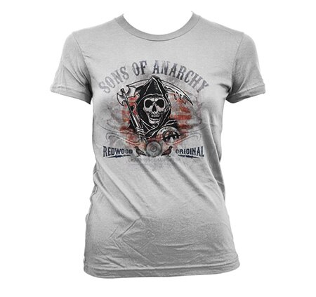 Sons Of Anarchy Distressed Flag Girly T-Shirt, Girly T-Shirt