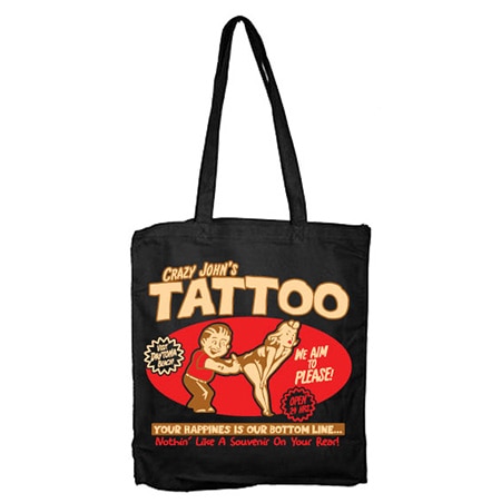 Crazy Johns Tattoo Tote Bag, Tote Bag