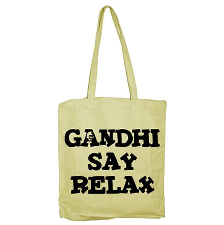 Gandhi Say Relax Tote Bag, Tote Bag