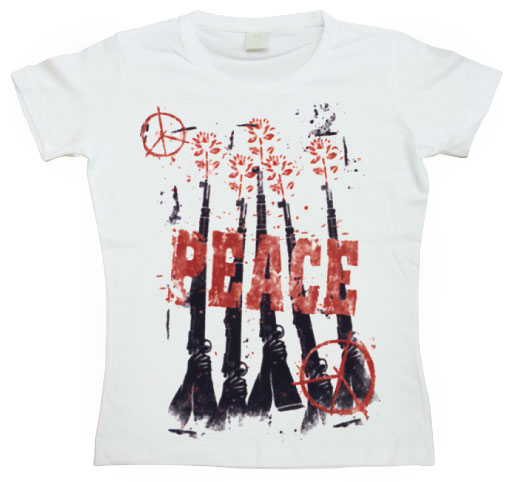 Peace, Flowers & Rifles Girly T- shirt