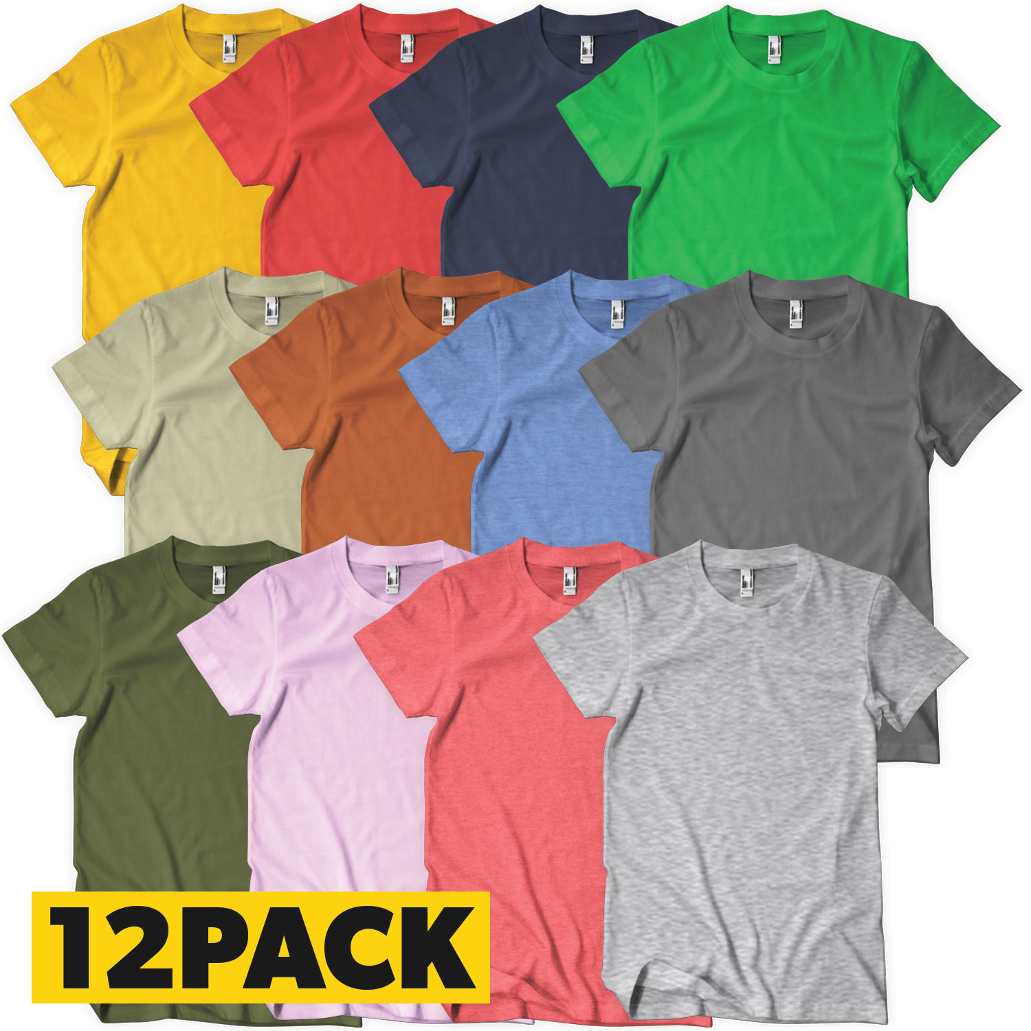 T-Shirts Bigpack Färg - 12 pack