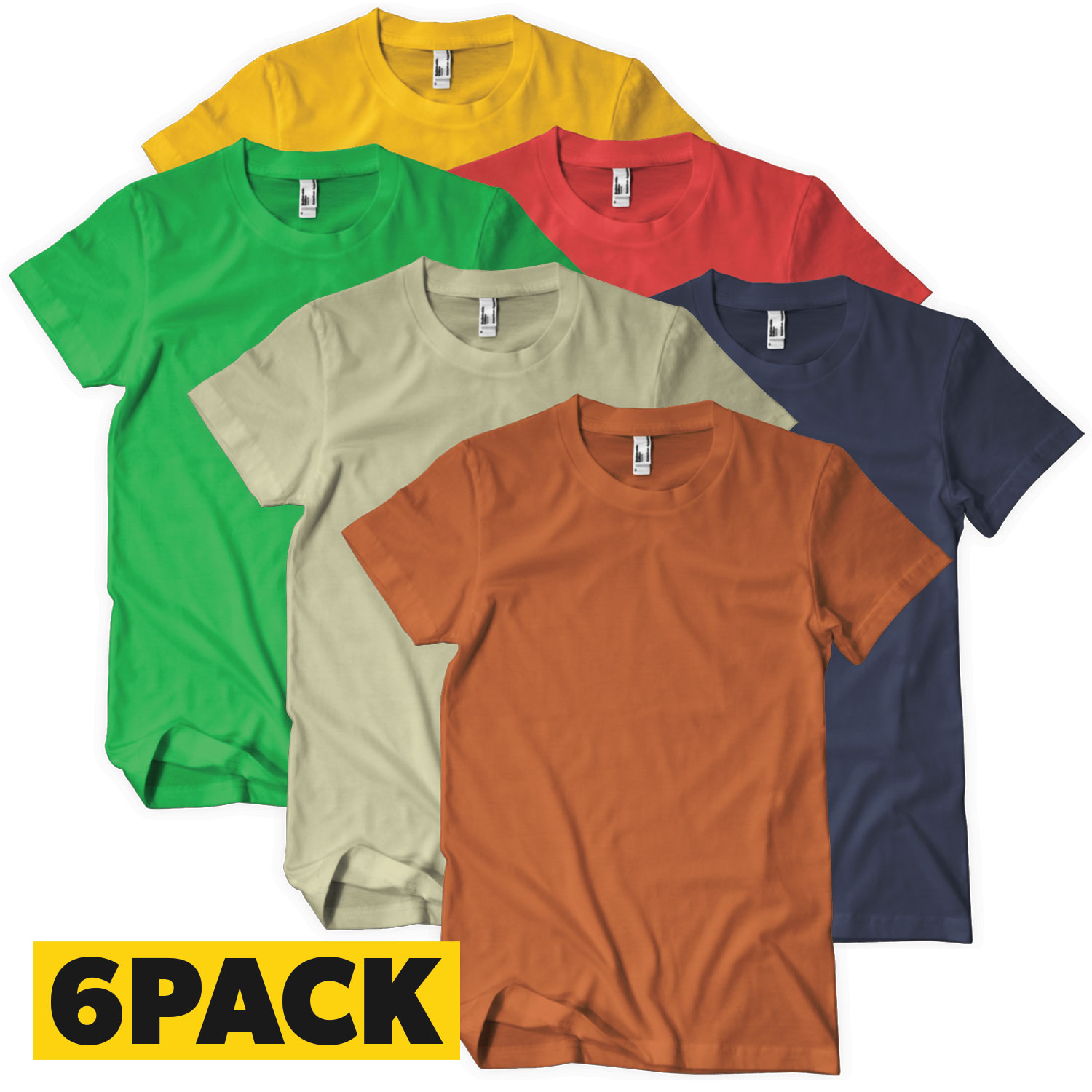 T-Shirts Bigpack Färg- 6 pack