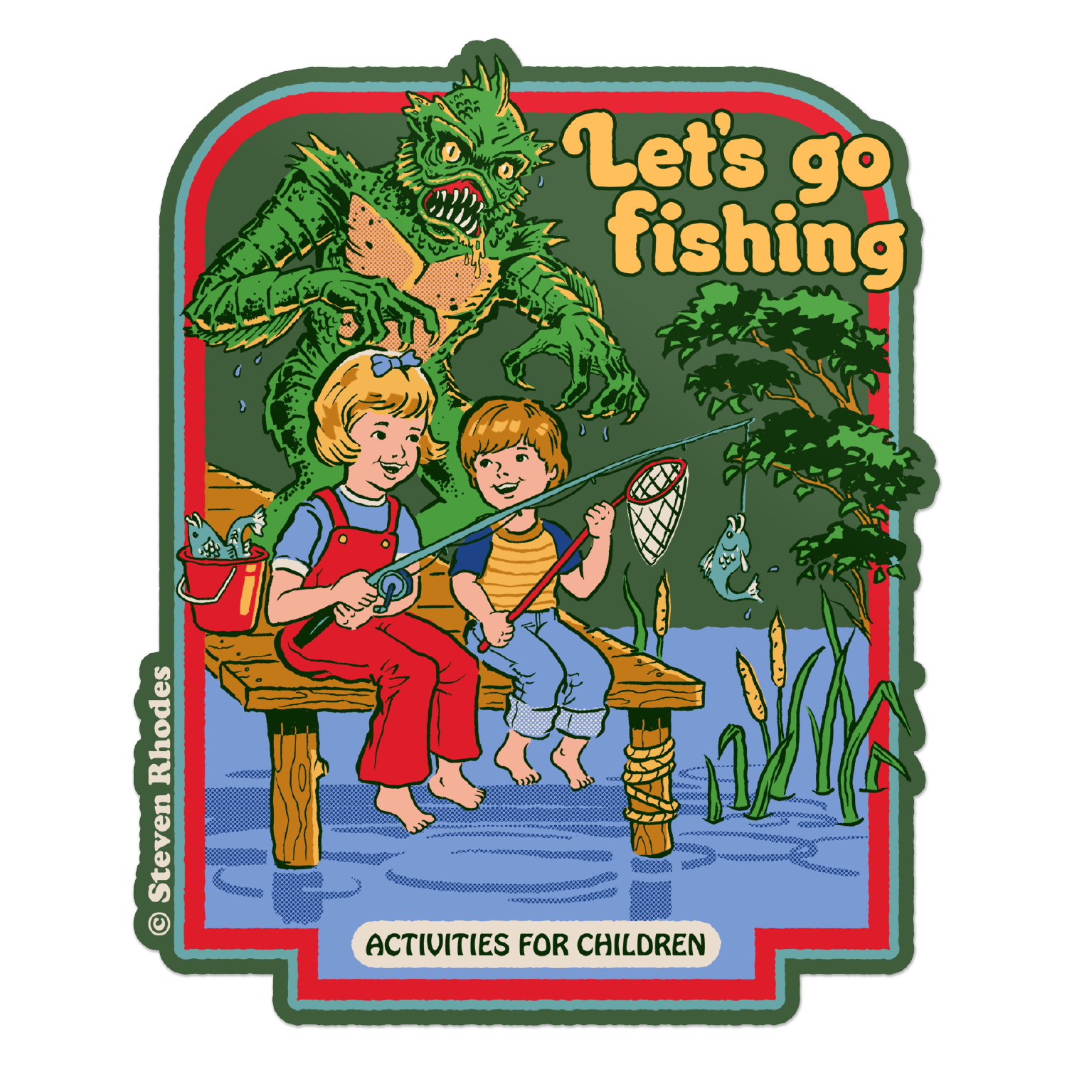 Steven Rhodes - Let's Go Fishing Sticker