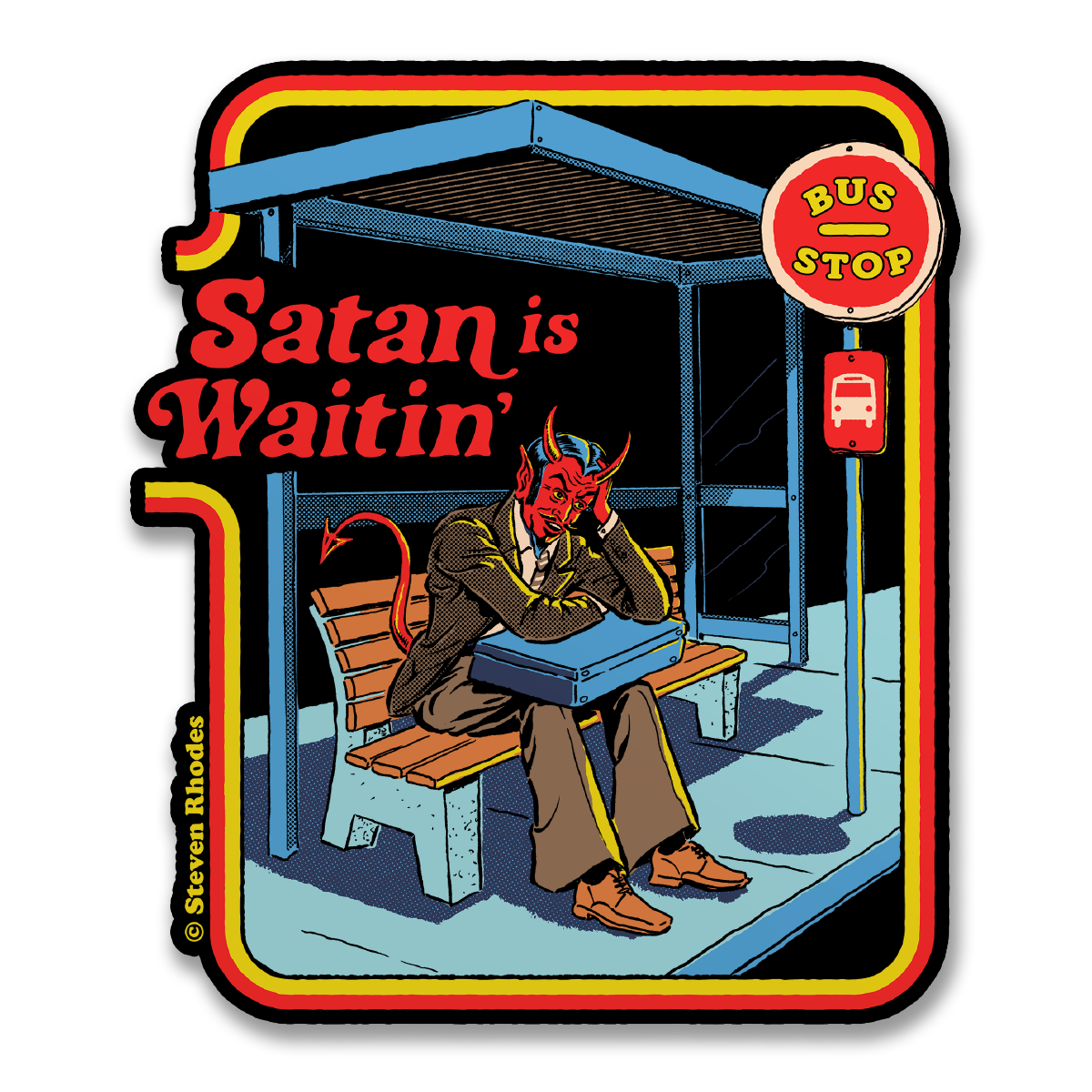 Steven Rhodes - Satan Is Waiting Sticker