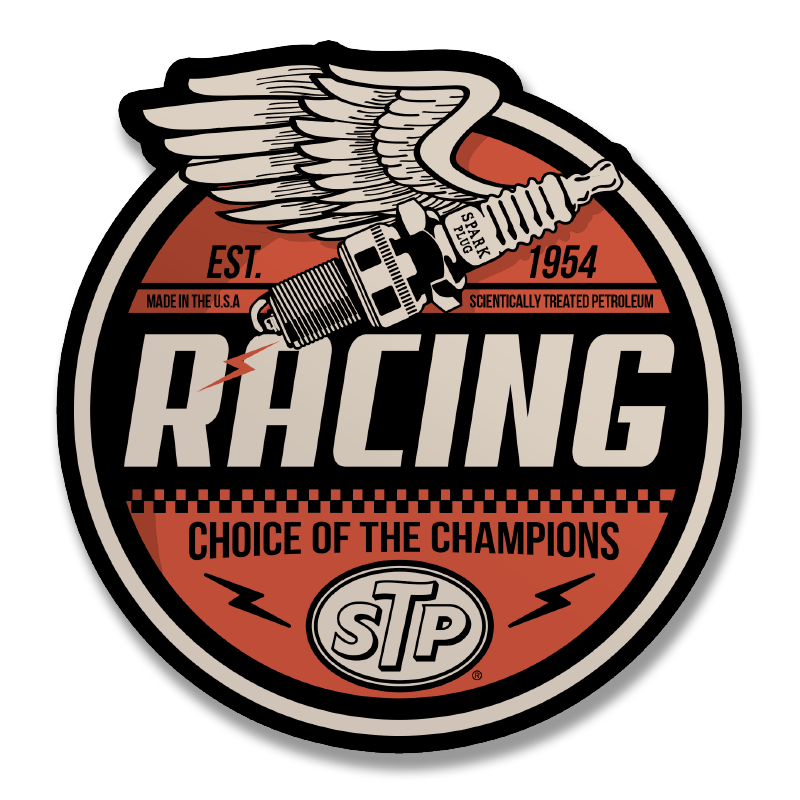 STP Vintage Racing Sticker
