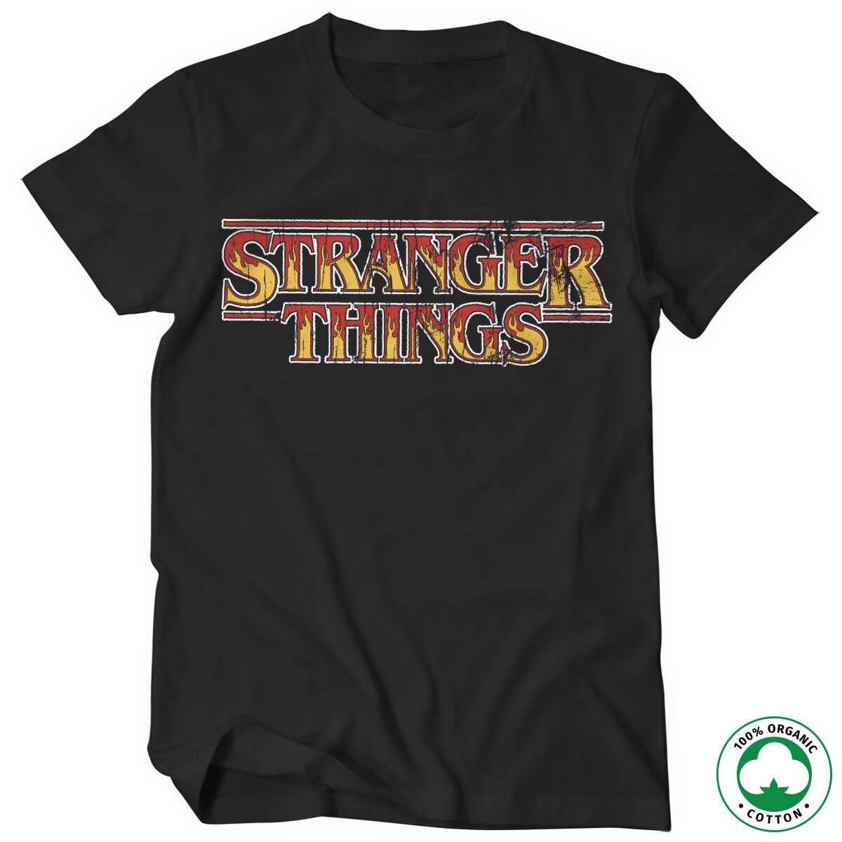 Stranger Things Fire Logo Organic T-Shirt
