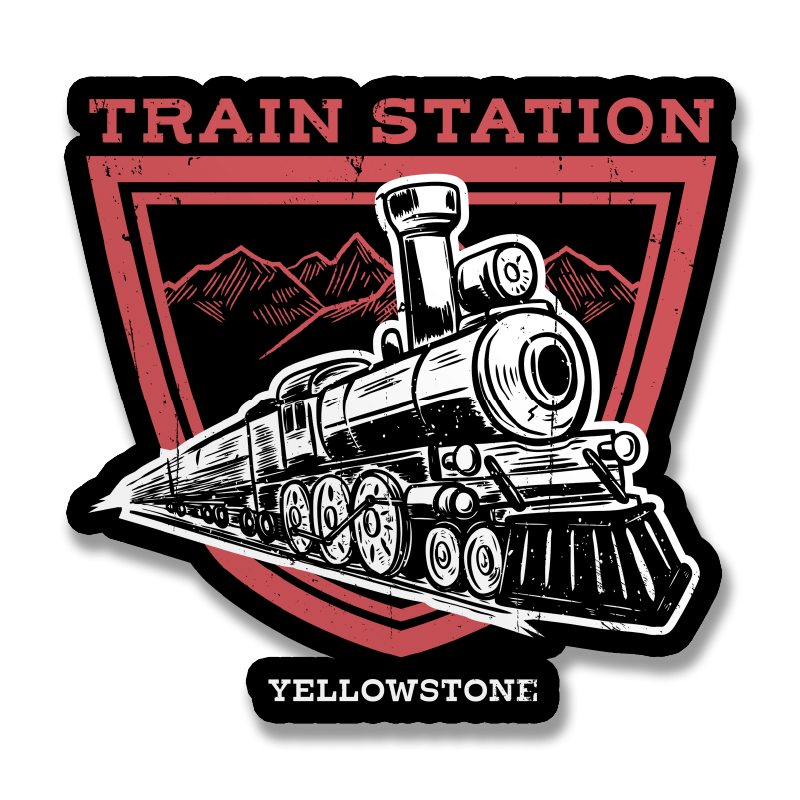 Yellowstone Train Station Sticker