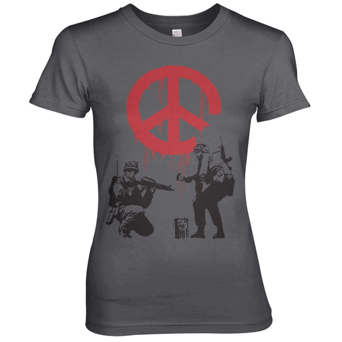Soldiers Painting CND Sign Girly Tee