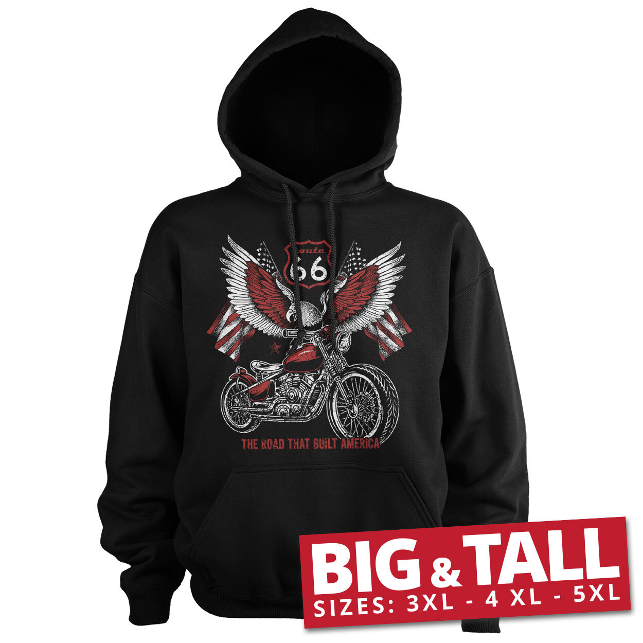Route 66 - American Eagle Bike Big & Tall Hoodie
