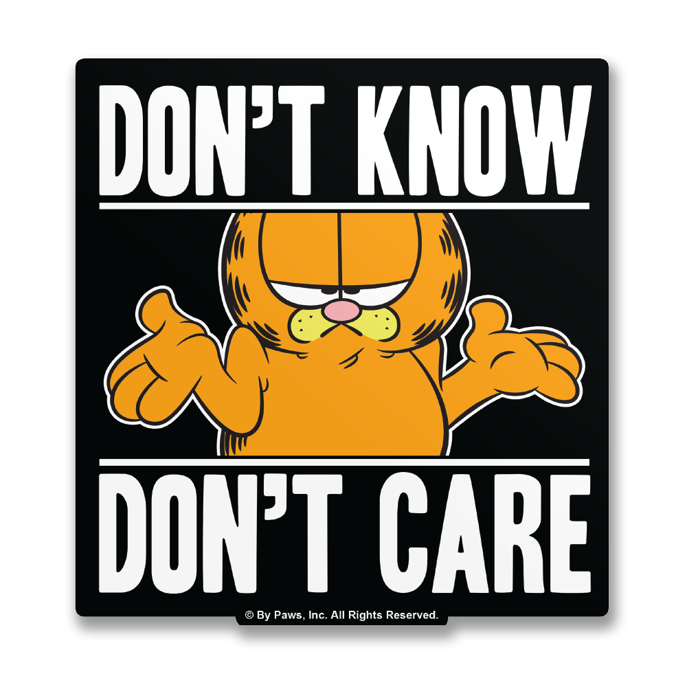 Garfield - Don't Know, Don't Care Sticker