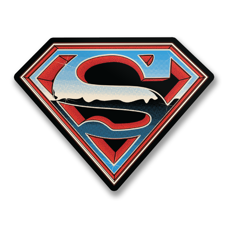 Superman Retro Halftone Shield Sticker