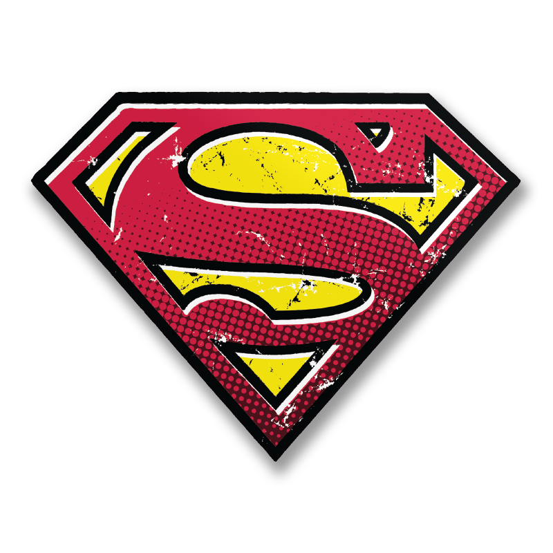 Superman Distressed S Shield Sticker