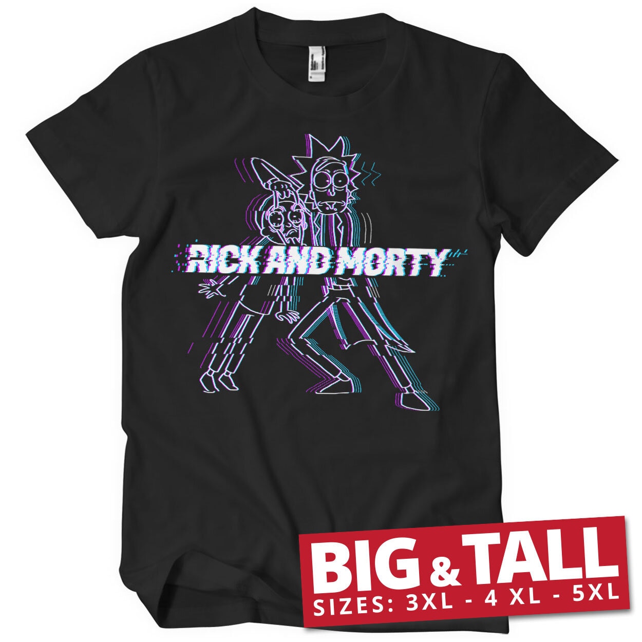 Rick And Morty Glitch Big & Tall T-Shirt