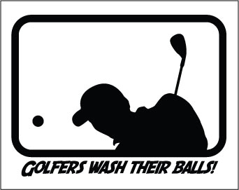 Golfer Wash Their Balls sticker.